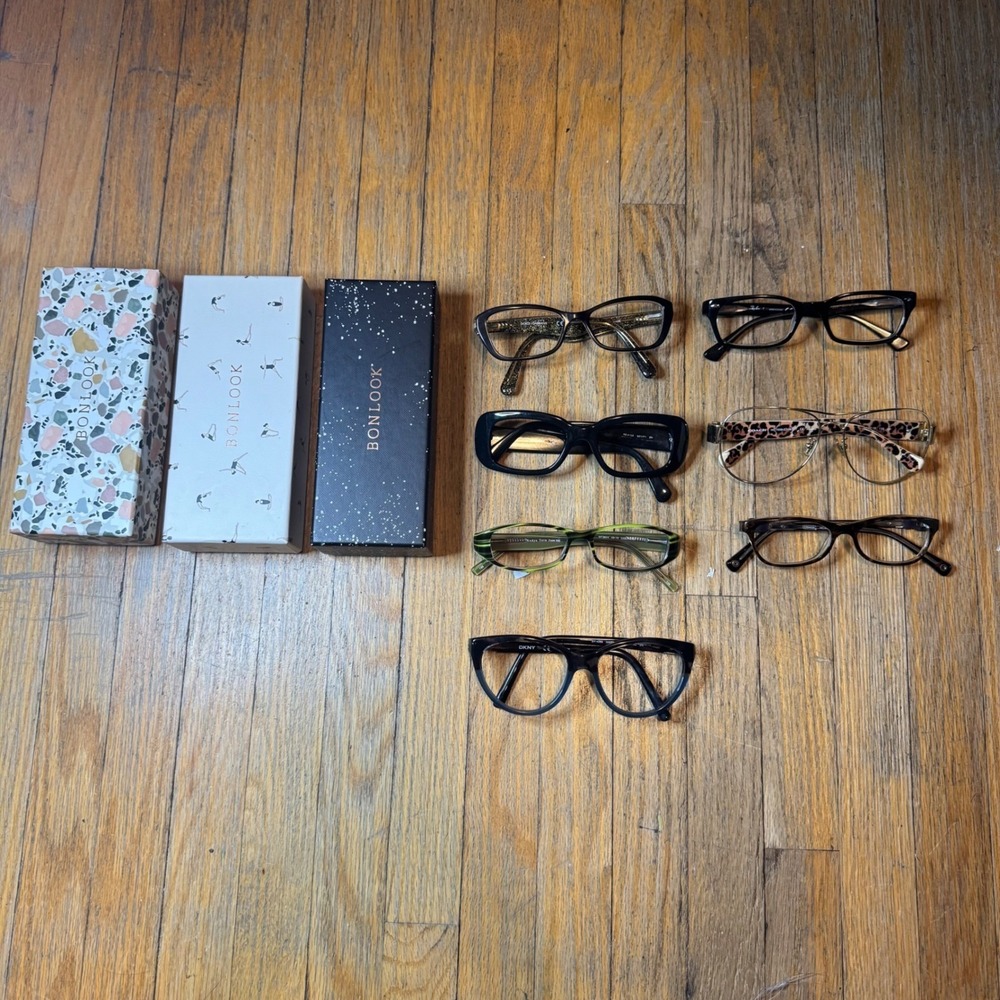 Huge Eyewear Lot 10 Pairs Coach Ray-Ban DKNY Bonlook Dolce & Gabbana Frames READ
